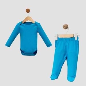 Erkek Bebek 2’li Takım Uzun Kollu Body ve Alt - Turkuaz - 12-18 AY - FRND000000095-Turkuaz-12-18 AY