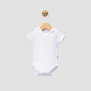 Erkek-Kız Bebek 2’li Takım Kısa Kollu Body ve Alt - Beyaz - 6-9AY - FRND000000096-Beyaz-6-9AY
