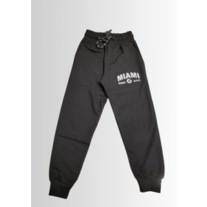 Miami Baskılı Pamuklu Beli Fırfırlı Pantolon FRND00000024 - Siyah - 10 YAŞ - FRND00000024-389