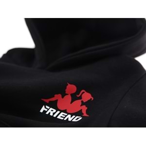 Friend Baskılı 3 İp Kapşonlu Mevsimlik Kız-Erkek Takım - Siyah - 4 YAŞ