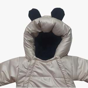 Bebek Yenidoğan Kundak Tulum Microkumaş Tulum Polarlı - Bej - 6-9AY