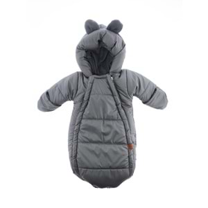 Bebek Yenidoğan Kundak Tulum Microkumaş Tulum Polarlı - Füme - 6-9AY