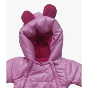 Bebek Yenidoğan Kundak Tulum Microkumaş Tulum Polarlı - Pembe - 0-3 AY