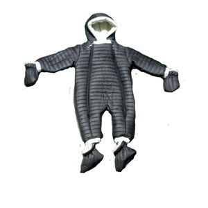 Kayak Tulum Bebe Kayak Kıyafeti Panda Baskılı -Kışlık - Füme - 24-36 AY