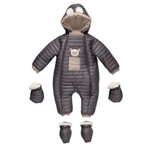 Kayak Tulum Bebe Ayıcık Cepli Tulum - Coppa Kids - Kozmonot - Füme - 24-36 AY - FRND00000091-1180