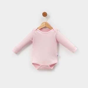 Jijek Baby 3 Lü Uzunkollu Bebek Body – Yumuşak,Rahat - EKRU-KIRMIZI-PEMBE - 9-12 AY