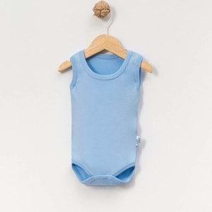 Jijek Baby 3 Lü Kolsuz Bebek Body – Yumuşak,Rahat - KREM-MAVİ-BEYAZ - 6-9AY