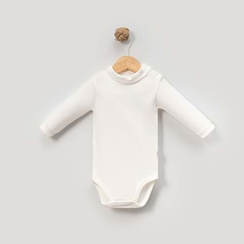Jijek Baby 5li boğazlı yaka Bebek Body – Yumuşak,Rahat - Ekru - 24-36 AY
