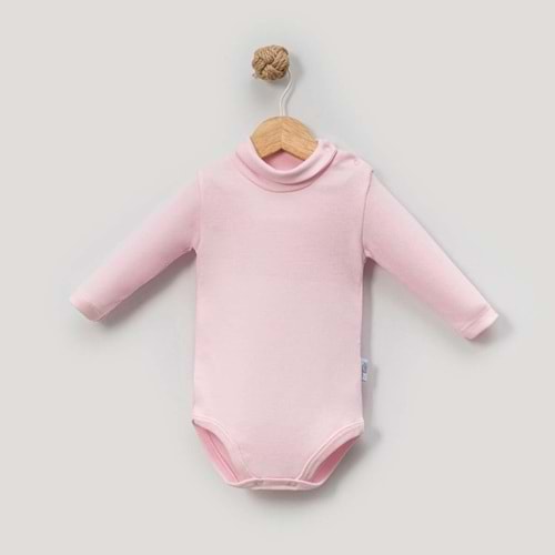 Jijek Baby 5li boğazlı yaka Bebek Body – Yumuşak,Rahat - Pembe - 6-9AY