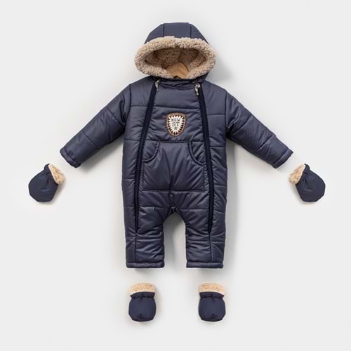 Kayak Tulum Bebe Kayak Kıyafeti New Armalı -Kışlık - Lacivert - 12-18 AY