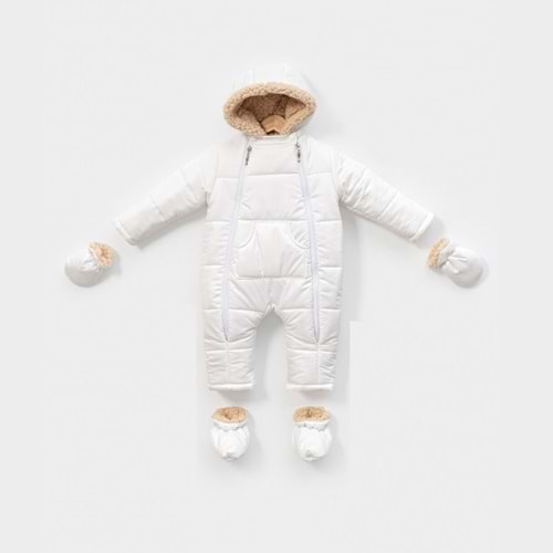 Kayak Tulum Bebe Kayak Kıyafeti -Kışlık - Coppa Kids - Kozmonot - Beyaz - 24-36 AY