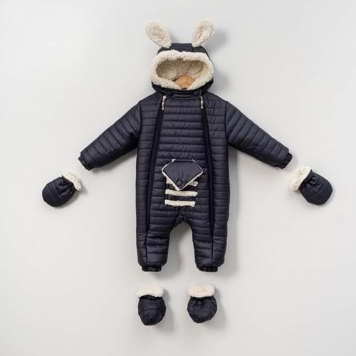 Kar Tulumu Bebe Kayak Tulum Cepli -Kışlık - Lacivert - 6-9AY - 5101084-Lacivert-6-9AY