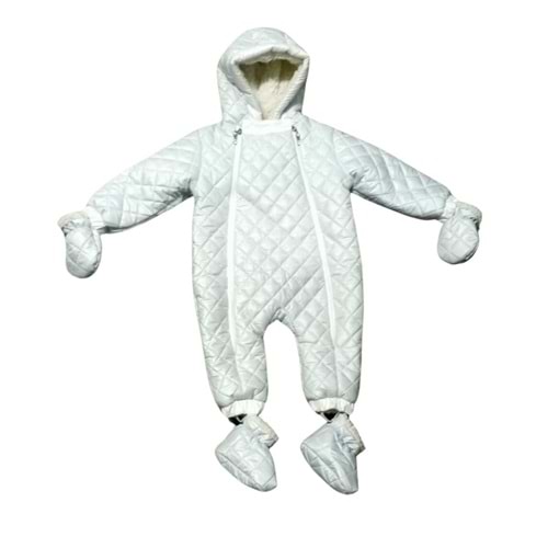 Kayak Tulum Bebe Kayak Kıyafeti Panda Baskılı -Kışlık - Buz Mavi - 24-36 AY