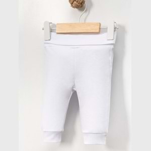 Jijek Baby Penye Pantolon | Rahat Esnek Günlük - Beyaz - 9-12 AY