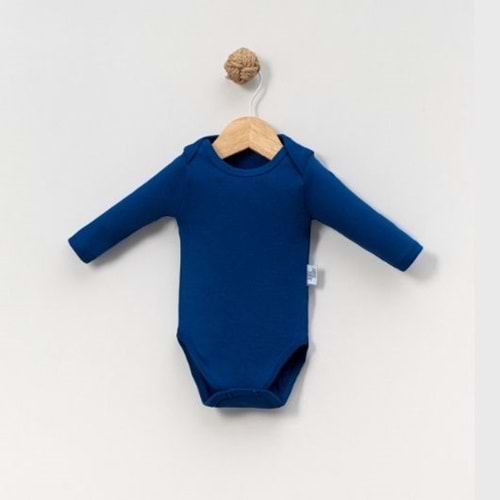 Jijek Baby Pamuk 3 Lü Uzunkollu Bebek Body – Yumuşak,Rahat - saks - 3 YAŞ