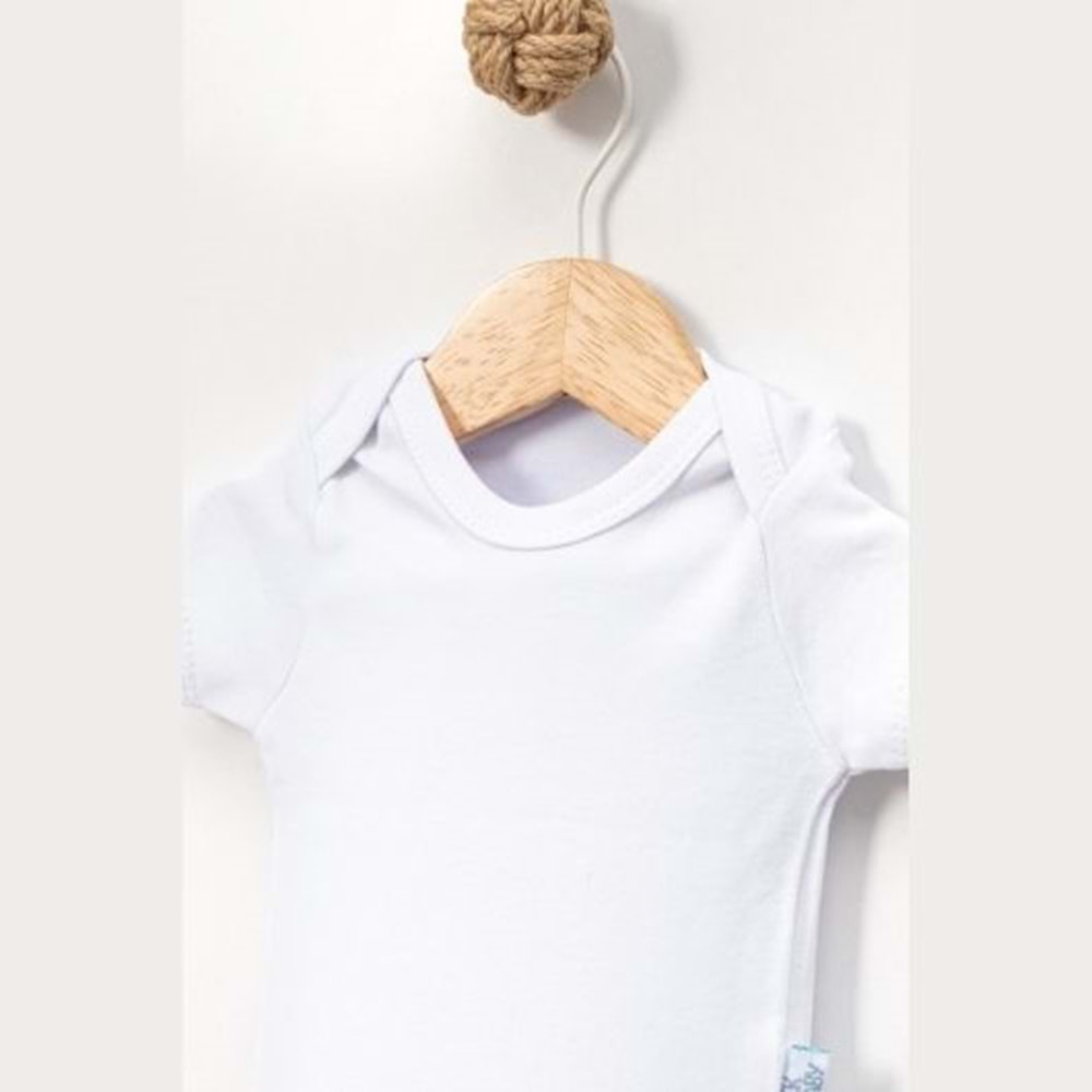 Jijek Baby Pamuk 3lü Kısa Kollu Bebek Body – Yumuşak,Rahat - Beyaz - 4 YAŞ