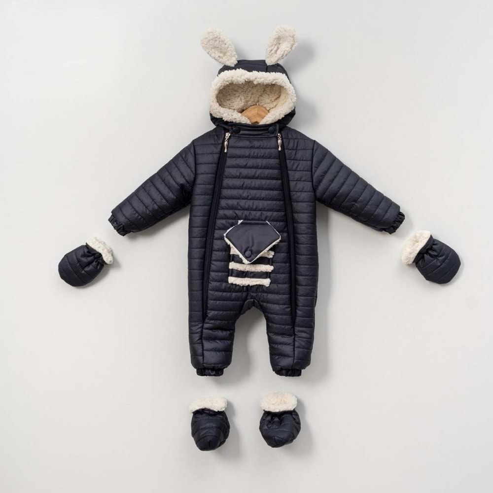 Kar Tulumu Bebe Kayak Tulum Cepli -Kışlık - Lacivert - 12-18 AY - 5101084-Lacivert-12-18 AY
