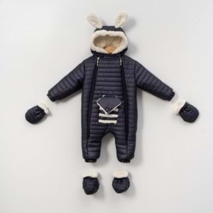 Kar Tulumu Bebe Kayak Tulum Cepli -Kışlık - Lacivert - 9-12 AY - 5101084-Lacivert-9-12 AY