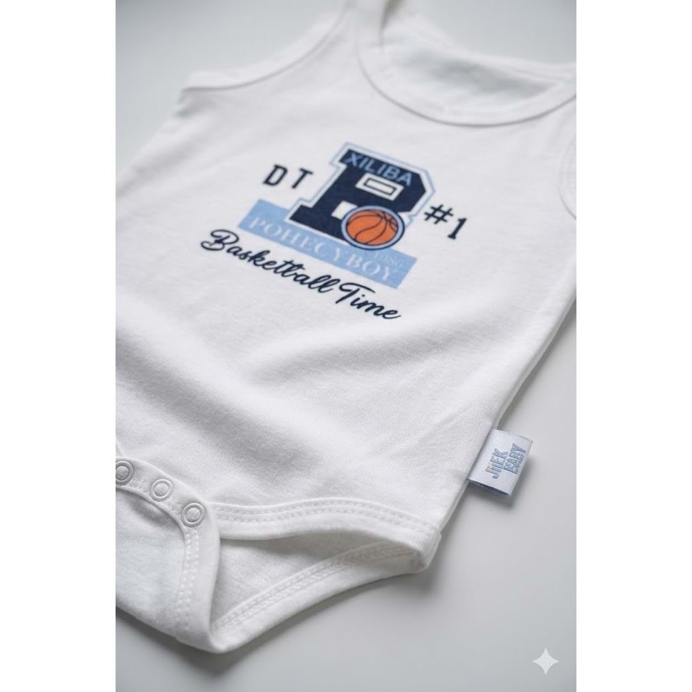 Erkek Bebek Basketbol Temalı Atlet Body -Zıbın