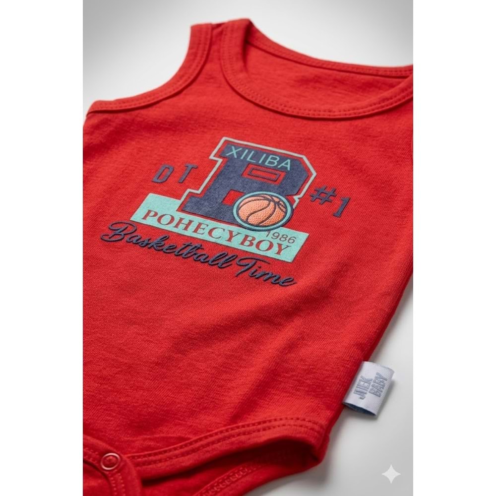 Erkek Bebek Basketbol Temalı Atlet Body - Zıbın