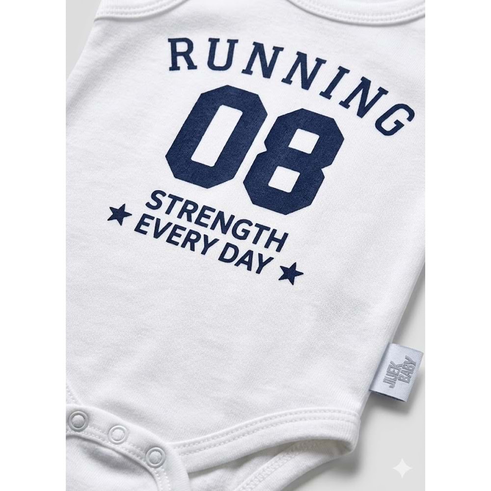 Jijek Baby Erkek Bebek Kırmızı Sportif Baskılı Atlet