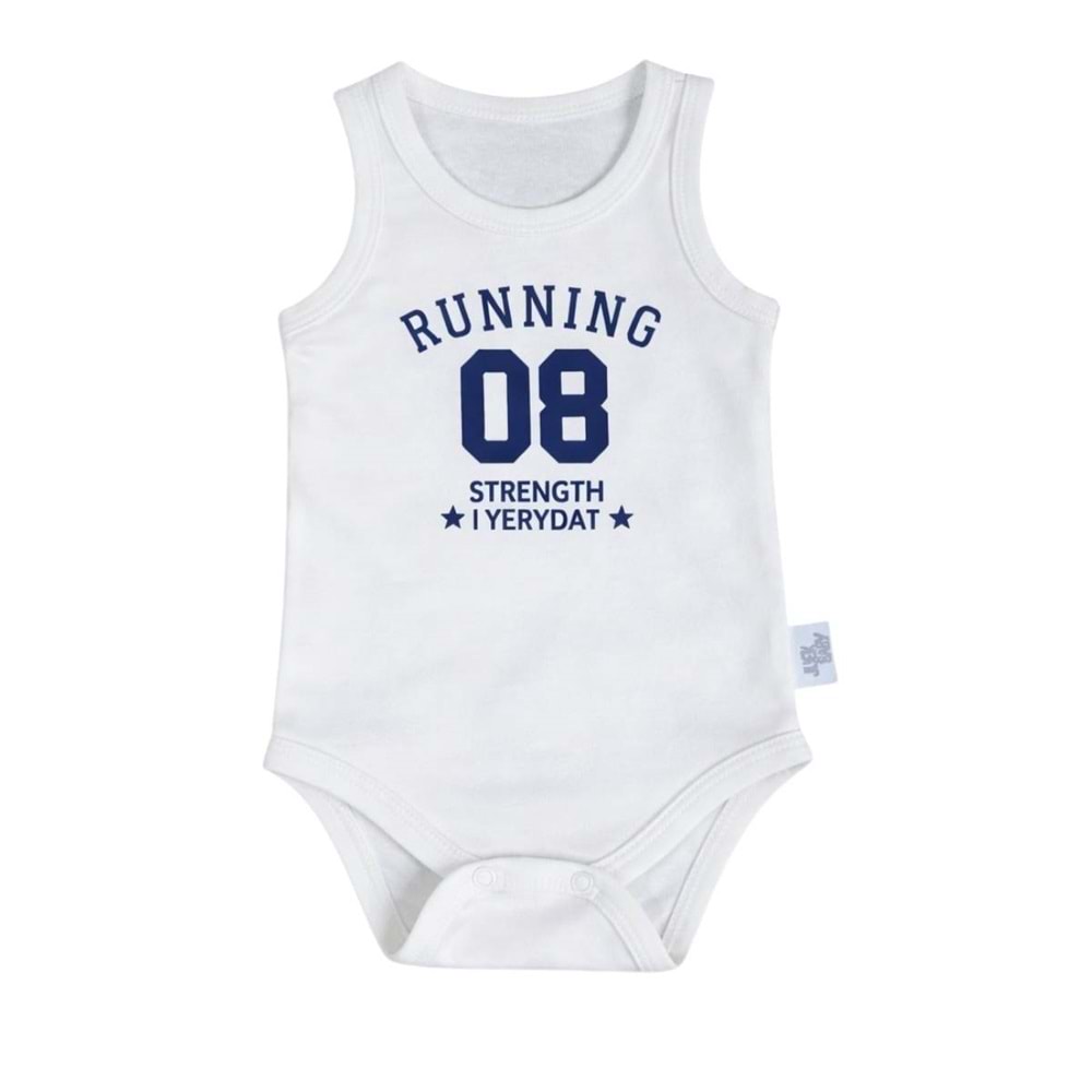 Jijek Baby Erkek Bebek Kırmızı Sportif Baskılı Atlet