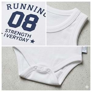 Jijek Baby Erkek Bebek Kırmızı Sportif Baskılı Atlet