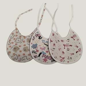 3'lü Paket Bebek Mama Önlüğü Seti - %100 Pamuklu,