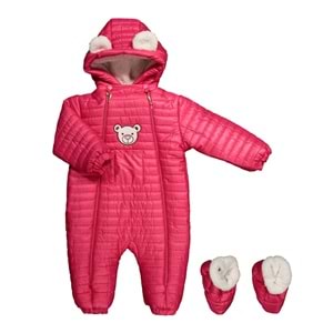 Kayak Tulum Bebe Ayıcık Cepli Tulum - Coppa Kids - Kozmonot - Fuşya - 24-36 AY - FRND00000091-1178