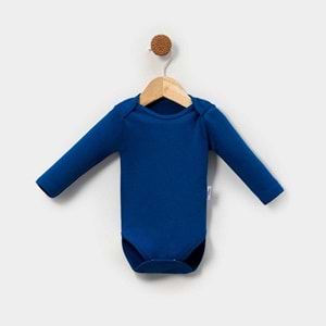 Jijek Baby 3 Lü Uzunkollu Bebek Body – Yumuşak,Rahat - SAKS-LACİVERT-TURKUAZ - 6-9AY